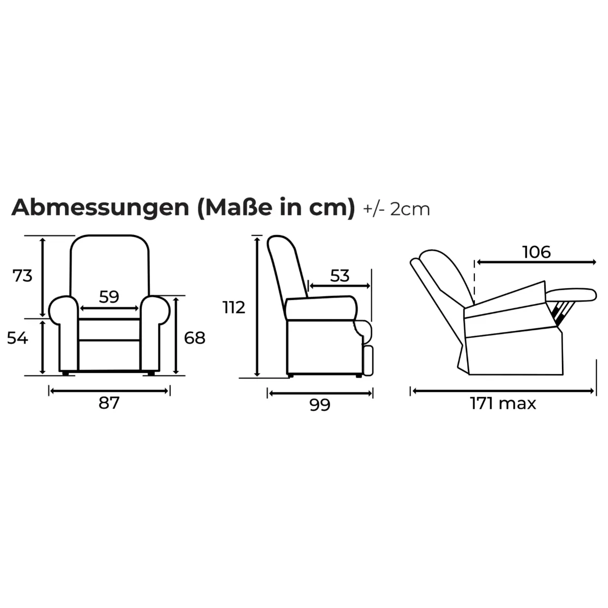 Aufstehsessel Spezifischer Komfort Xl 1 Motor Abmessungen
